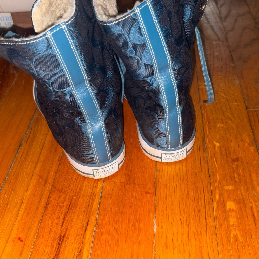 Coach High-Top Sneakers with Logo Pattern - Picture 13 of 14